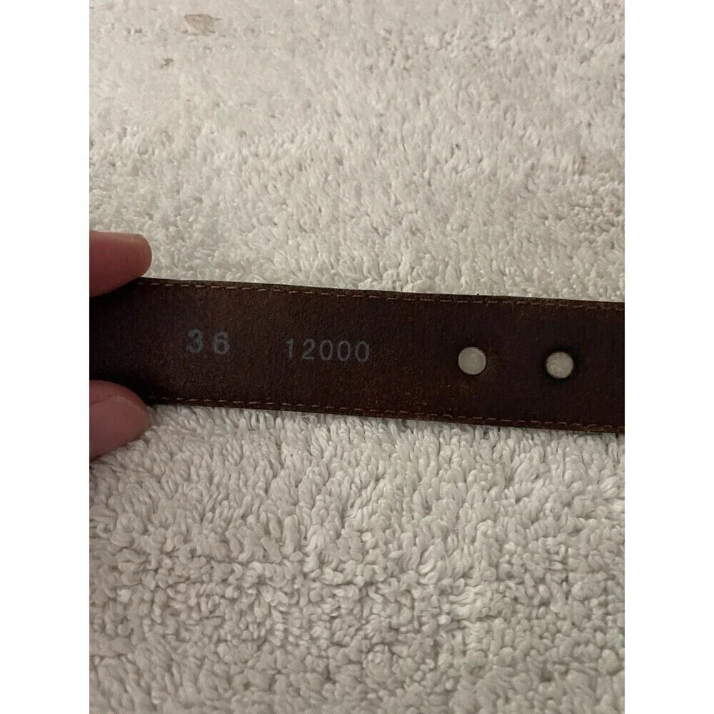 Onyx By Brighton Brown and Black Leather Silver Medallions Golf Swing Belt Sz 36
